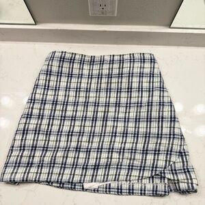 Abercrombie & Fitch Blue and White Plaid Mini Skirt